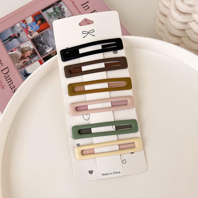 6Pcs/set Fashion Simple Colorful Frosted Hair Clips BB Clip For Women Girls Sweet Hairpins Bangs Side Clip Barrettes Headdress