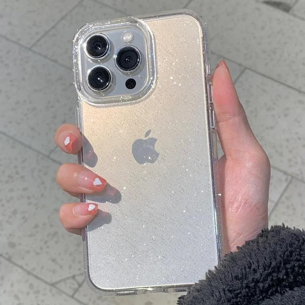 Lyxigt Genomskinligt Glittrigt Fodral För iPhone 17Air 15 11 12 13 14 16 Pro Max Xs XR Max Plus Mini SE 2020 Mjukt Genomskinligt Skydd