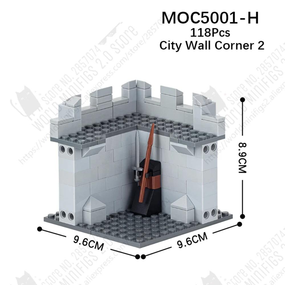 MOOXI MOC Medieval Castle City Wall Tower Architecture Military Building Blocks Adult Set Bricks Assembly Kids Toy Birthday Gift