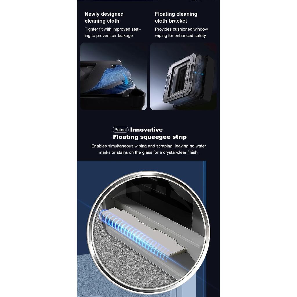 Window Cleaning Robot Liectroux S11,4-Way Water Spray,9Kpa,Home Glass Floor Wall Tiles Cleaner Robot,Strong Vacuum,Smart Memory
