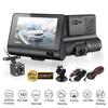 1080P 3 Lens G-sensor HD Car DVR Dash Cam Video Recorder Inch Dash Front 4" Inside of Car and Rear 170+120 Car Camera DVR Video Recorder Black - Intl