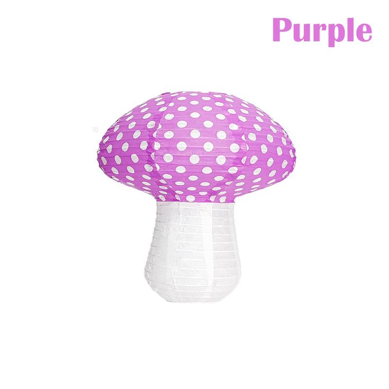 

1шт мультфильм diy вечеринка декор в форме гриба ручной работы фонарь бумажные фонарики круглые 3D подвесные S фиолетовый