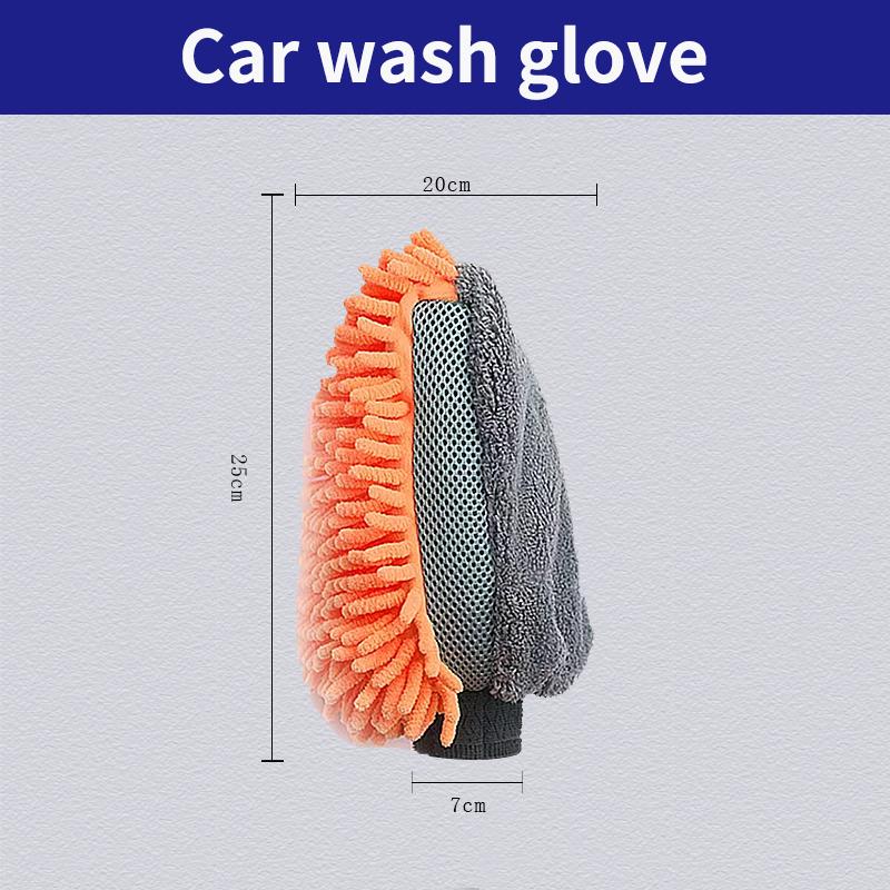 Waterproof Car Wash Microfiber Chenille Gloves Thick Car Cleaning Mitt Wax Detailing Brush Auto Care Double-faced Glove