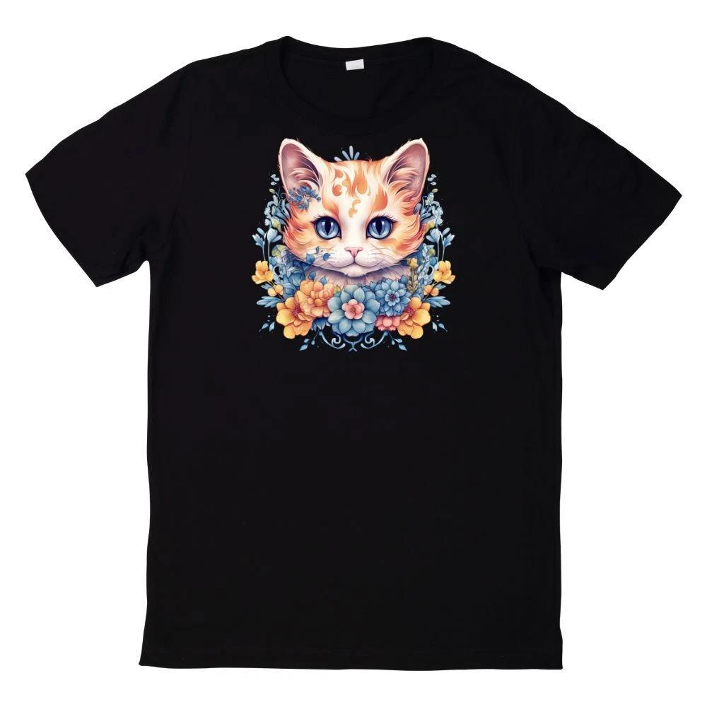 T-Shirt Niedliche Blumenkatze XXXL