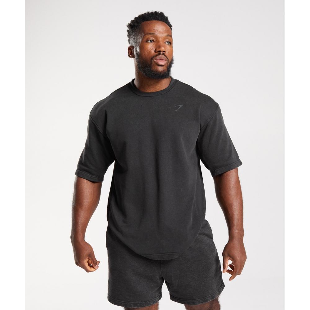 

Gymshark Power Washed с коротким рукавом Crew Black A4a3s Bbbb XS