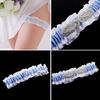 Western Wedding Bride Garter with Lace Floral Applique Decoration