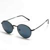 [FashionBerry] Matte Black X Smoke Sunglasses for Men and Women, Round Metal Frame, 99% UV Protection, Colored Lenses, Korean Style, Y2K Streetwear,