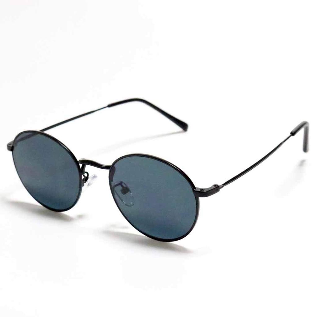 [FashionBerry] Matte Black X Smoke Sunglasses for Men and Women, Round Metal Frame, 99% UV Protection, Colored Lenses, Korean Style, Y2K Streetwear,