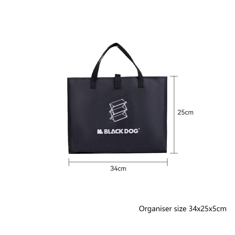 Blackdog Portable Shelf Dining Table Top Table Load Capacity 30kg Carbon Steel Three Shelves Folding Camping Storage