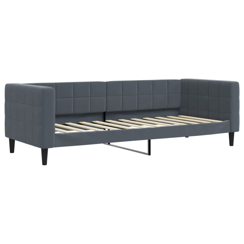 Vidaxl Sofa Z Materacem Do Spania, Ciemnoszara, 80X200 Cm, Aksamit