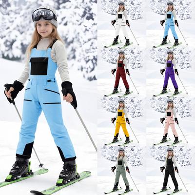 Kinder Schnee Mädchen Jungen Schneehose Winter Winddicht Ski Overall Verstellbar Schneeanzug Taschen