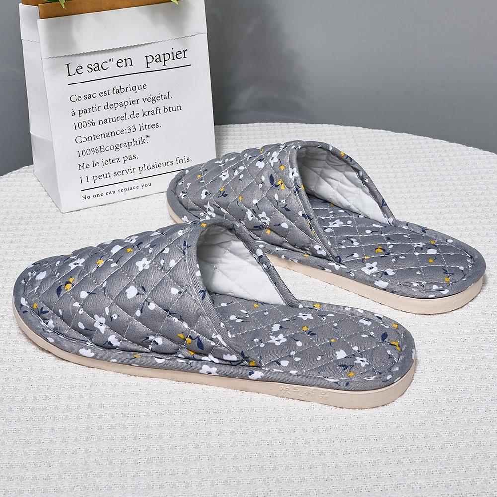 Floral Fabric Slippers Korean Style Unisex Home Shoes Soft Comfortable Non Slip Indoor Outdoor