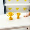 Mini Golden Trophy Miniature Ornament Cute Decor Toy for Dollhouse Decoration Diorama Scene Making Handmade Craft Accessories