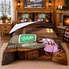 Courage the Cowardly Dog Pattern Bedding 3Pcs Set Bed Sheet And Pillowcases For Indoor Bedroom
