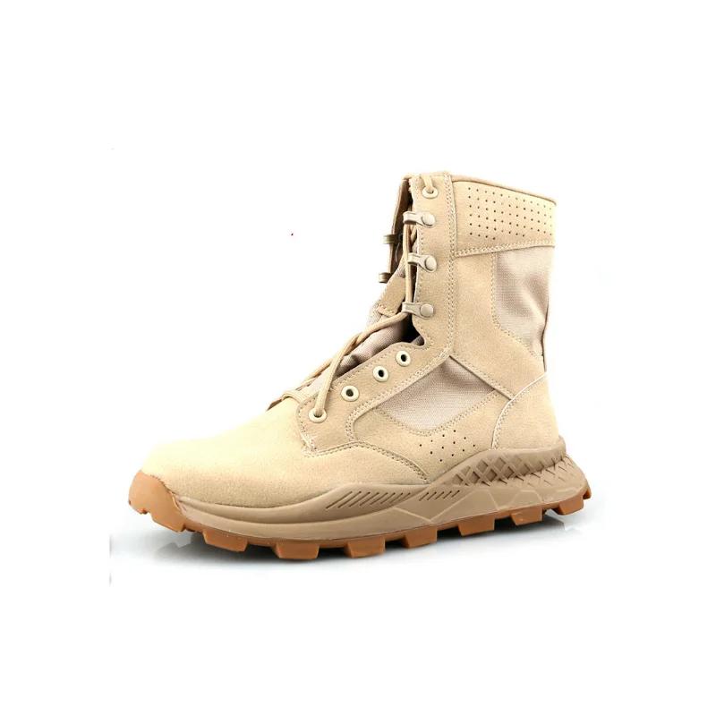 Fashion Spring Combat Boots Men's Mesh High Top Desert Boots Breathable Tactical Boots Outdoor Recreational Training Shoes Sneakers