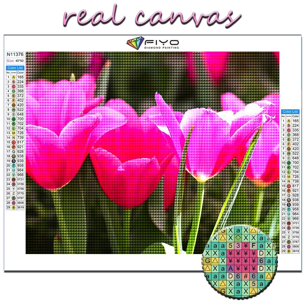 5D DIY Diamantmaleri Korssting Blomster Tulipaner Diamantbroderi Mosaikk Veggkunst Hjemdekorasjon