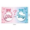New model gender reveal banner for newborns, balloon decoration scene for celebrating the birth of the baby, flag hanging display