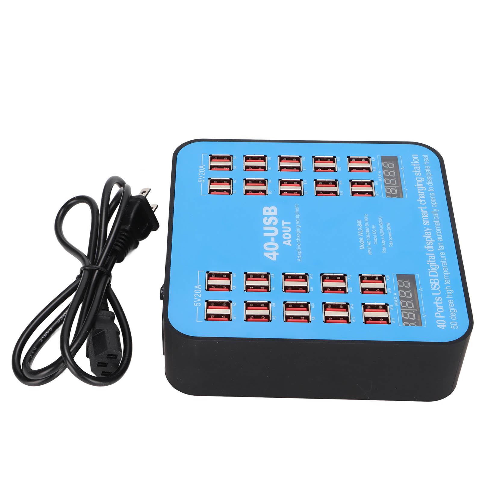 Multiport USB Charging Station WLX‑840 Phone Charging Hub 40 Port 200W for Cell Phone Tablet Phone Charging Station