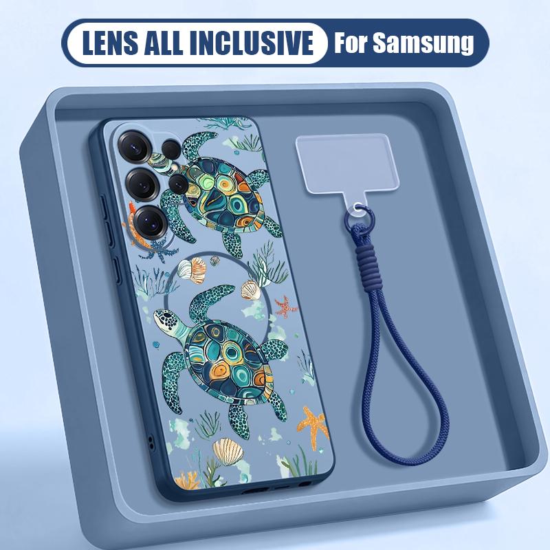Custodia a Tema Oceano Estivo Per Samsung S26 Ultra S25 FE S24 S24 Plus A57 A37 A17 A56 A36 A16 A55 A35 A15 A54 5G Cover Ibrida Magnetica Opaca
