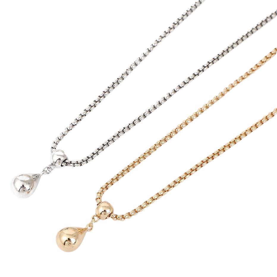 European and American water drop pendant niche design O-chain smooth fashion trendy necklace alloy jewelry rose gold