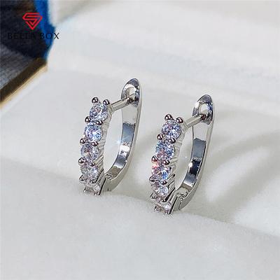 Mini-Creolen für Mädchen, silberfarben, glänzend, Zirkonia, tägliche Kollokation, Zubehör, minimalistisches Geschenk, Damenschmuck
