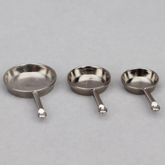 3 Stück 1:12 Maßstab Puppenhaus Bratpfanne Miniatur Kochtopf Kompakte Bratpfannen für Puppenhaus Küche Dekoration