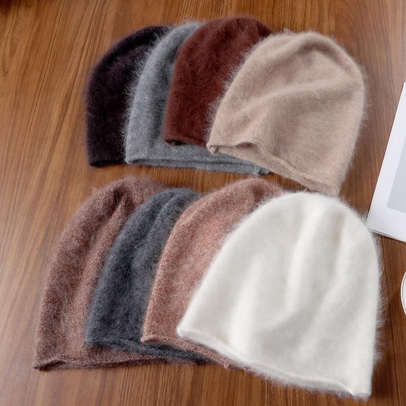 Furry Knit Cap Warm Knit Wool Hat Warm Ski Hat Chic Winter Beanie For Ski Slopes Outdoor Ski
