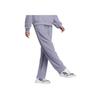 Adidas SS23 Solid Color Long Drawstring Logo Knit Sports Pants Women Bottoms Silver Gray Violet IK3513