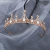 Corona de princesa para mujer, con brillantes diamantes de imitación incrustados, tiara de boda, accesorio para el cabello, corona de cristal sintético con pasadores