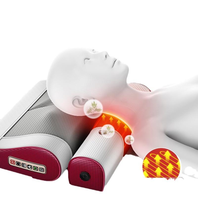 Cervical Vertebra Massage Pillow Kneading Deep Tissue Multi-func Electric Hot Compress Neck Massage Pillow with Infrared Heat