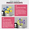 5 Heads Artificial Rose Flower Multicolor Photo Props Decorative Flower Scenery Decoration Silk Petals Faux Flower