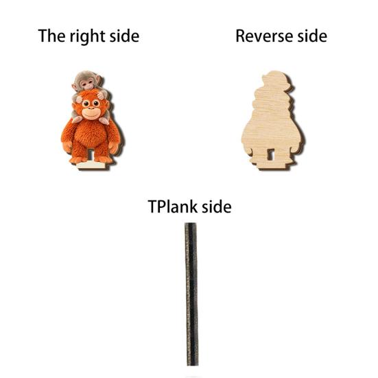Niedliches Affen-Tischschild (2D) mit Babyäffchen und Plüschtier, Schreibtischdeko aus Holz für Zuhause oder Büro, herzerwärmendes Geschenk für Freunde