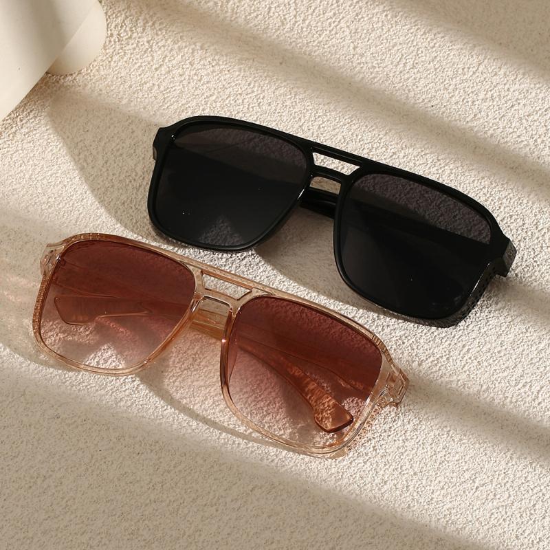 New Dotted Honeycomb Frame Glasses Double Beam Business Steampunk Ocean Sunglasses Trendy and Fashionable Sunscreen Sunglasses