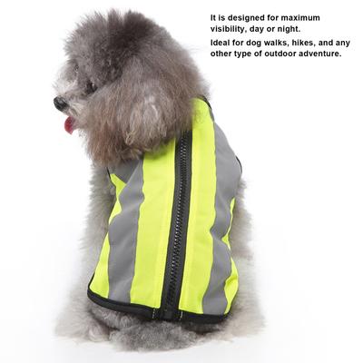 Haustier Nachtsicherheit Kleidung Leuchtjacke Leichte Reflektierende Weste Reißverschluss Für Hunde Fluoreszenz