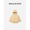 French Arielle De Pinto Girls' Cotton Coat Winter Fleece-Lined Thickened Korean Style Hooded Cotton Jacket with Bow and Lace Trim