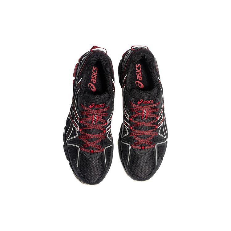 Asics Gel-Kahana 8 Fashionable Comfortable Fabric Synthetic Leather Low-Top Training Running Shoes Men sneaker Black Red 1011B109-004