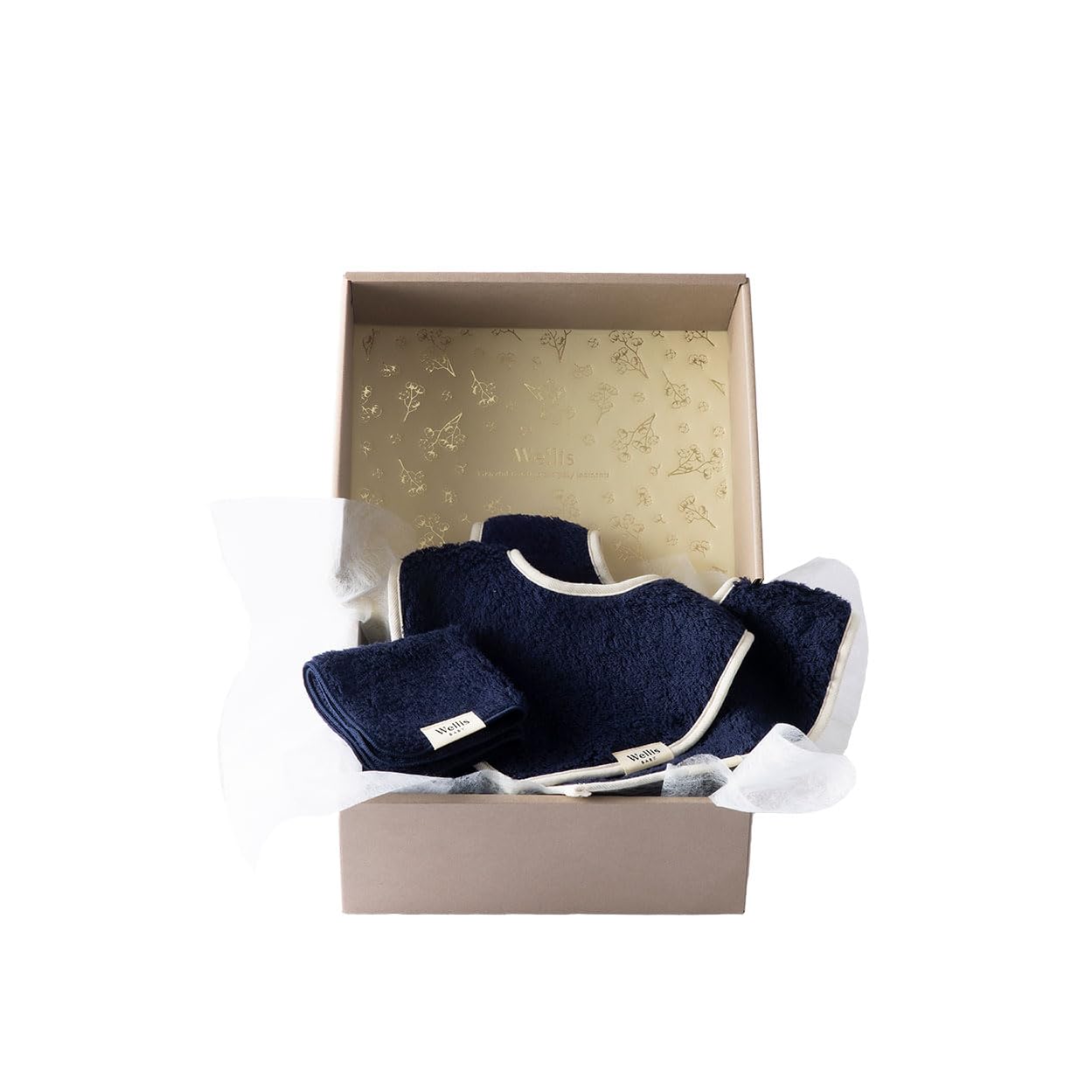 

Wellis BABY Entry Box Navy Large Mommy Towel (Small Bib, Bib, Navy)
