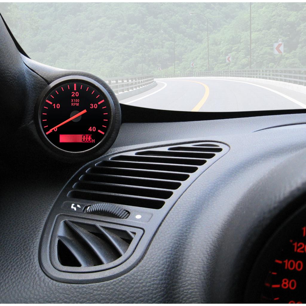 Universal 85mm Boat Tachometer Marine Tacho Meter Gauge LCD Hourmeter 6000RPM 8000 RPM Meter Car tacometro Toerenteller 12V/24V
