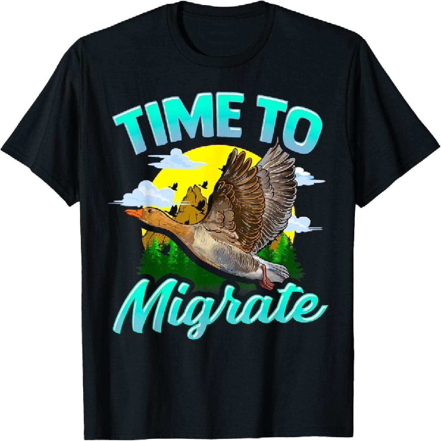 Время мигрировать Гусь Миграция птиц Каламбур Футболка XXXXXL разноцветный
