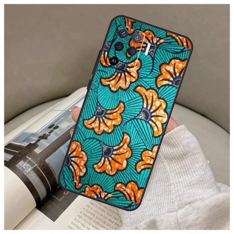 African Wax Fabric Case For Oppo A16 A76 A96 A60 A98 A58 A78 A18 A38 A80 A40 A77 A57 A17 A74 A54 A94 A15 A5 Pro