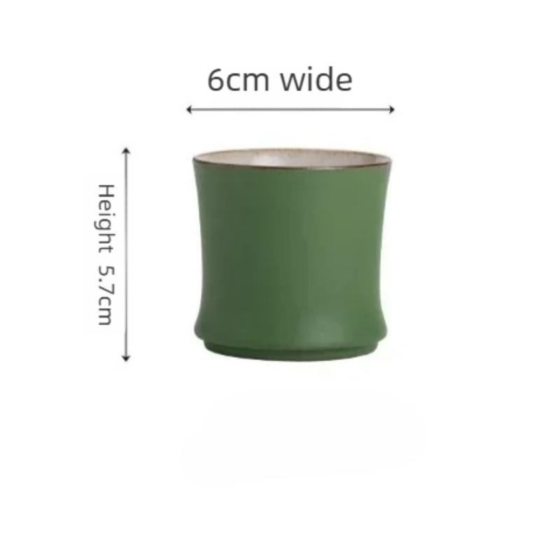 Bamboo Joint Stoneware Green Glaze Master Cup, Step‑by‑Step Rising Ceramic Tea Cup, Creative Kung Fu Tasting Cup for Tea