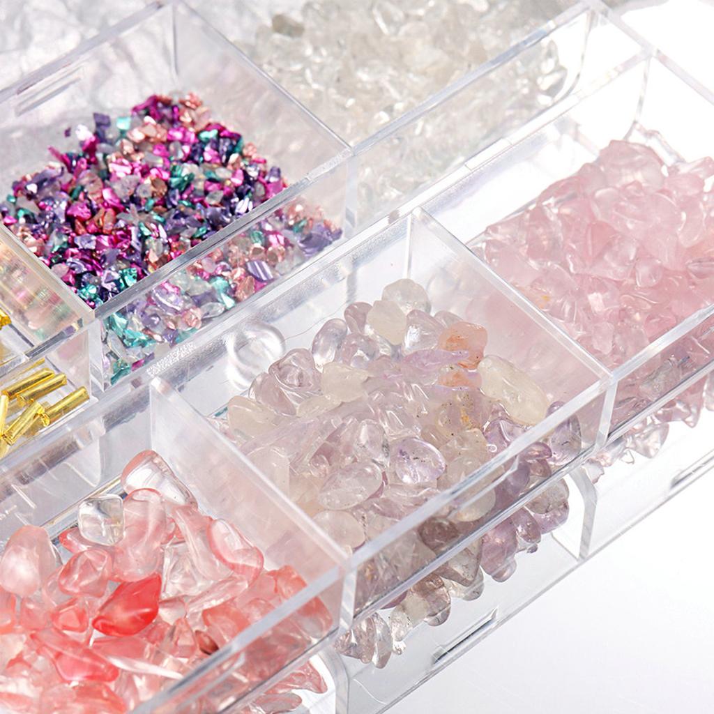 6 Grids Luxury 3D Nail Art Craft Rhinestones Charms DIY Nail Designs Zircon Gems Dangle Manicure Nail Jewelry Diamonds