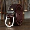 Belt Men's Retro Distressed Carved Top Layer Cowhide Leather Hammered Steel Buckle Korean Style Trendy Jeans Belt