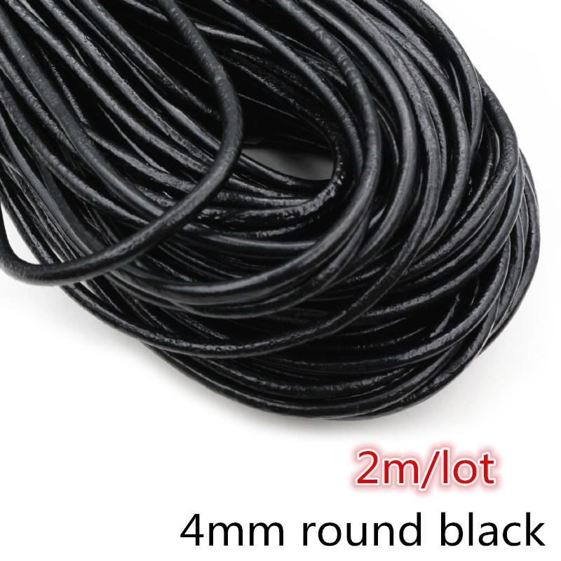 2-5m/lot 1-8mm Genuine Cow Leather Round/Flat Strand Thong Cord DIY Bracelet Findings Rope String For Jewelry Making Accessories