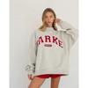 Womens Embroidered Half-Zip Sweatshirt Casual Loose Fit Long Sleeve Thick Fleece Top Daily Wear