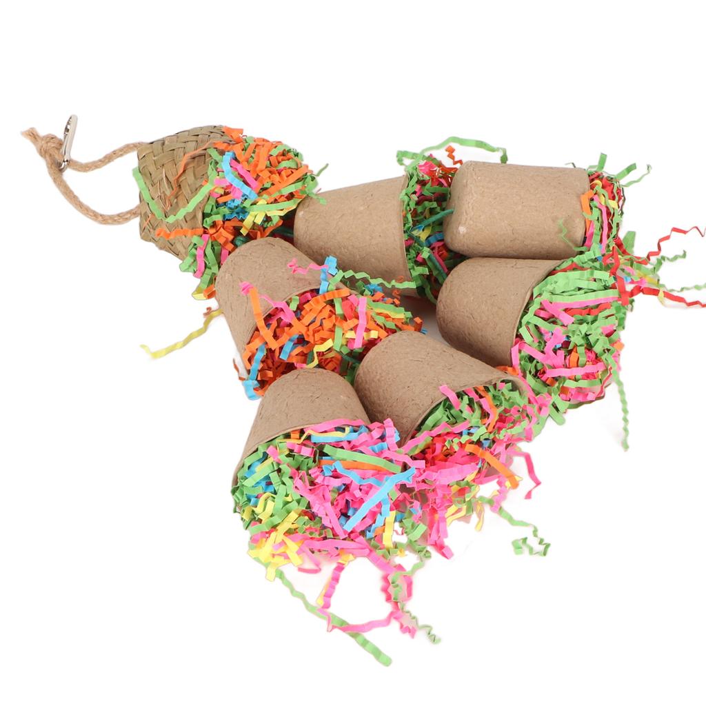 Bird Foraging Toys Palm Paper Cups Bright Colors Parrot Foraging Shredding Toy for Foraging Chewing
