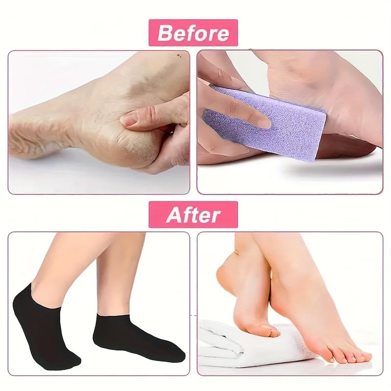 1 Pair Black Silicone Toe Socks, Women's Moisturizing Anti-cracking Foot Socks, Suitable for Dry Heels