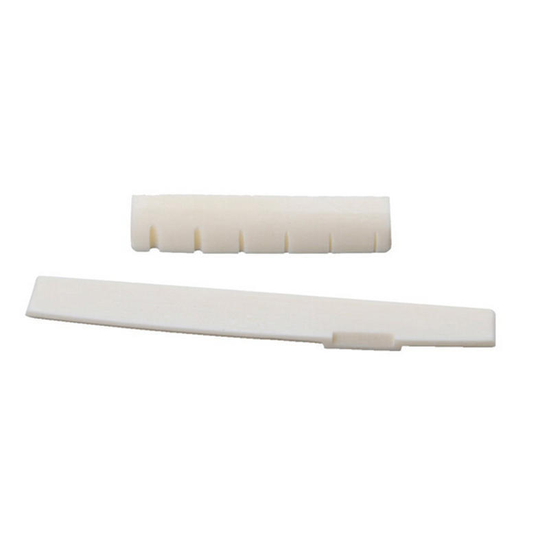 GuitarIvory Buffalo Bone Bridge Saddle And Slotted Nut For 6 String Acoustic