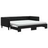 VidaXL Daybed with Trundle and Mattress Black 90x200 Cm Fabric 3196598