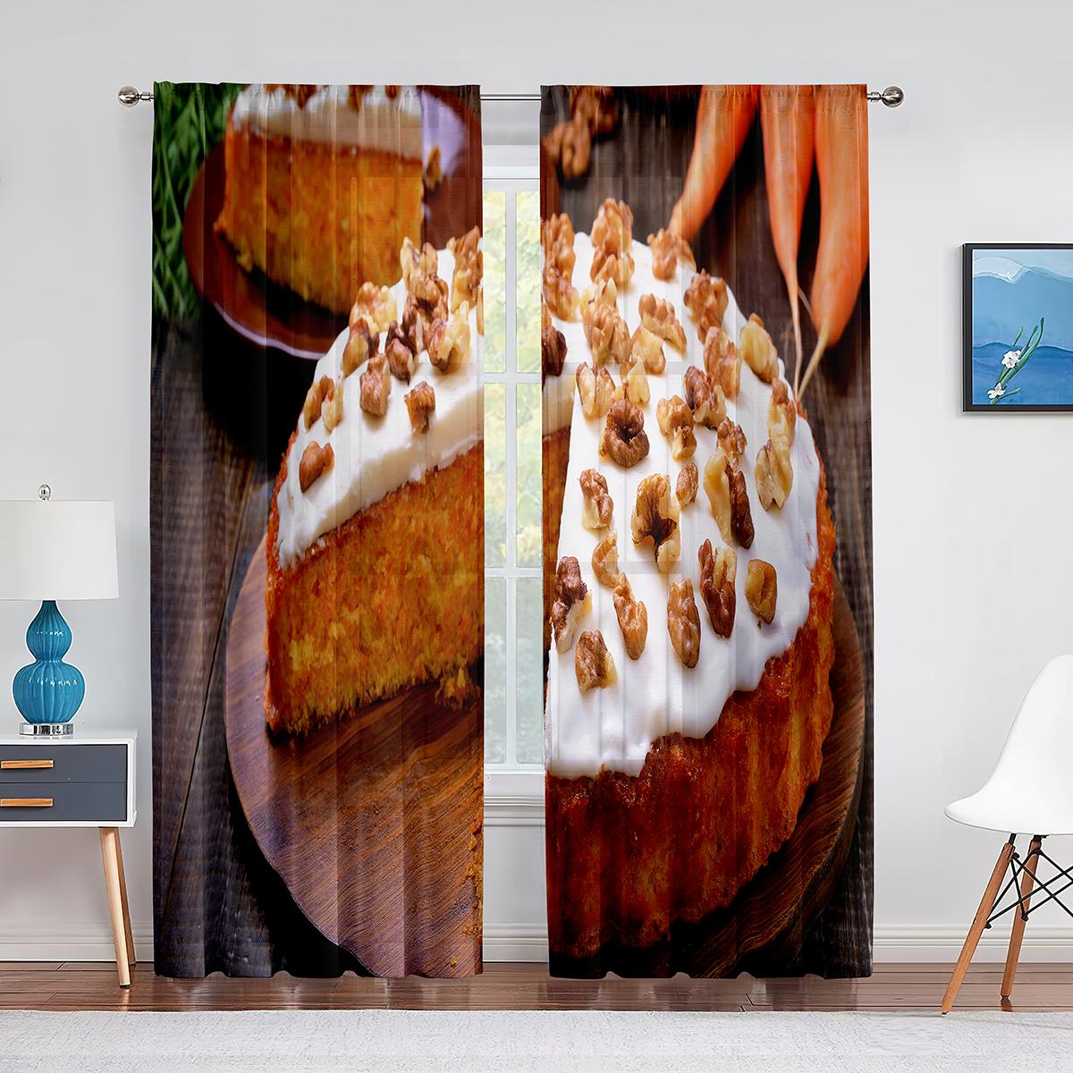 Джем Торт Десерт Малиновый Прозрачные Шторы для Гостиной Шифоновая Вуаль Шторы Спальня — фото 7